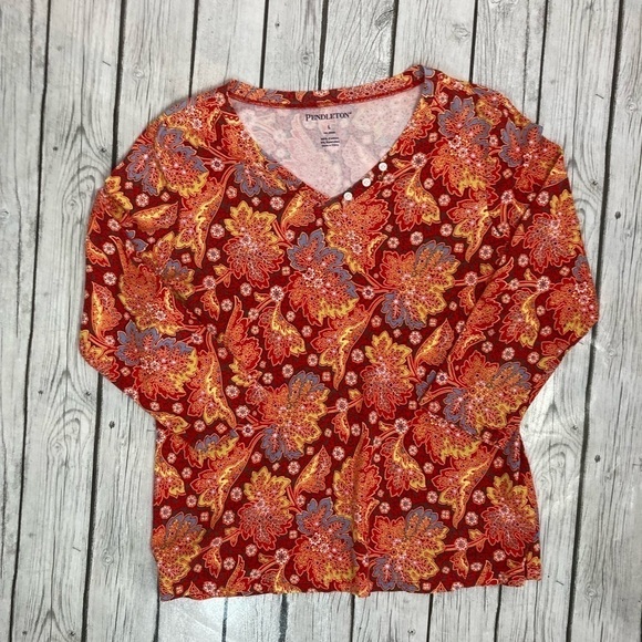 Pendleton Paisley Pullover Top - Picture 3 of 5